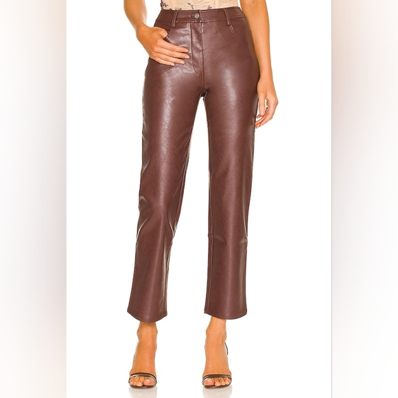 Okinawa Prefecture Hm Brown Leather Pants NWT MIAOU JUNIOR PANT IN